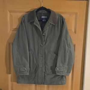 Lands End Olive Utility Jacket - Petite Medium